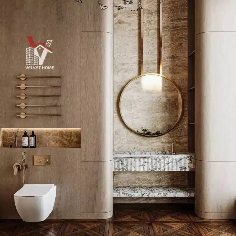 Small bathroom with smart storage