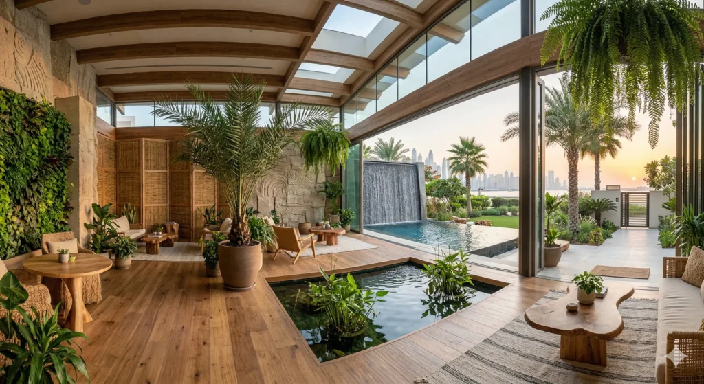 villa interior design Biophilic Design.